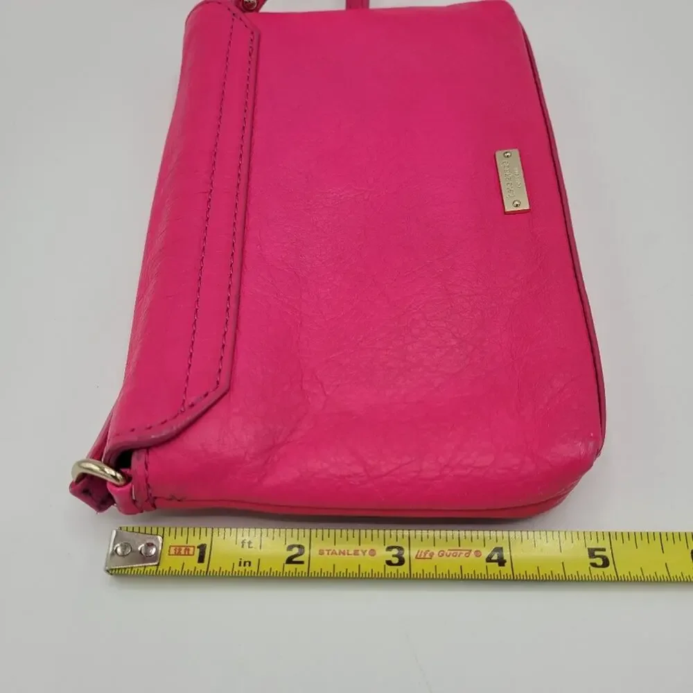 Kate Spade Carah Bright Peonypink Leather Crossbody Bag with Bow & Gold Stud